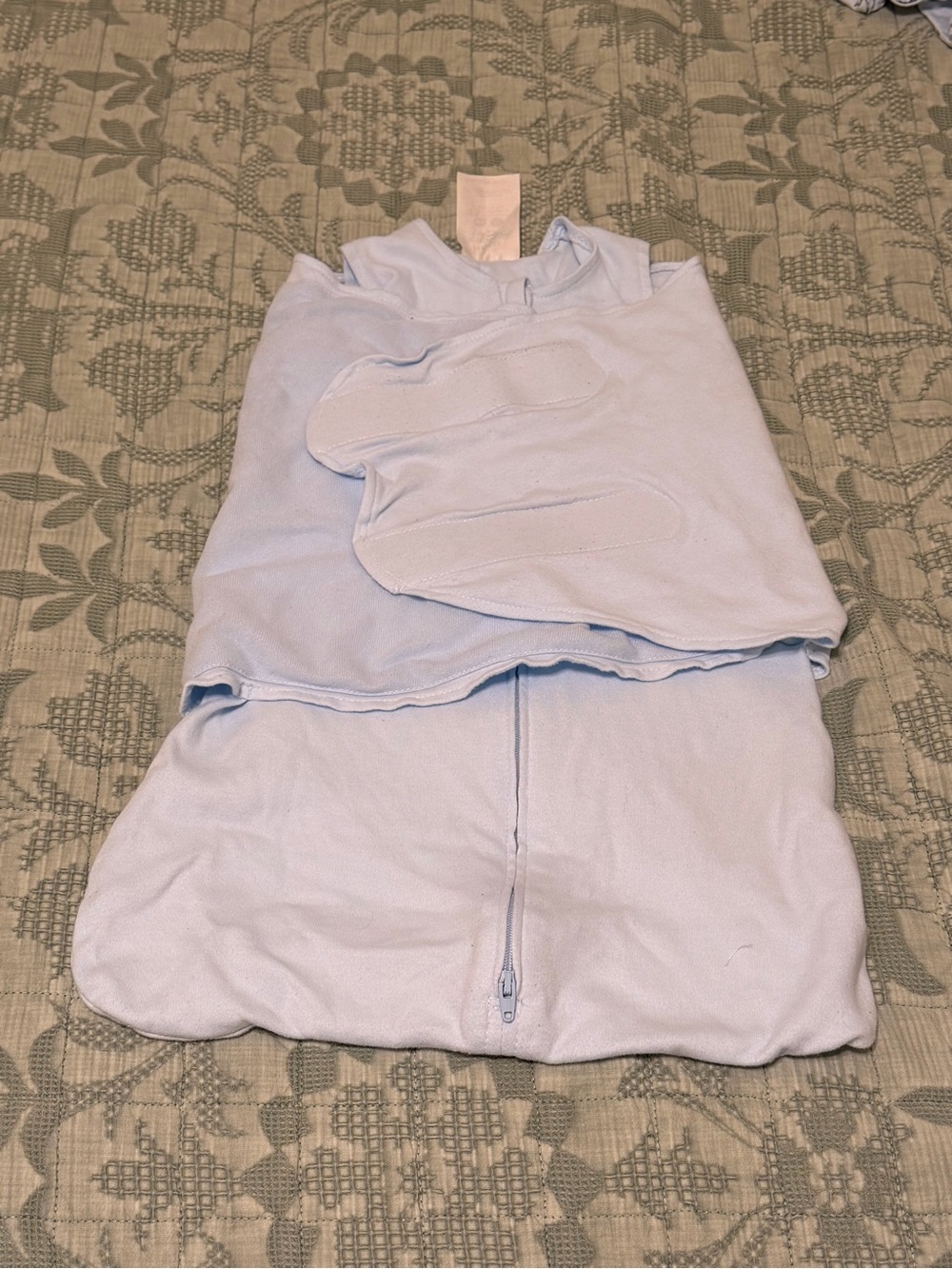 Halo SleepSack Swaddle in Light Blue and Gray